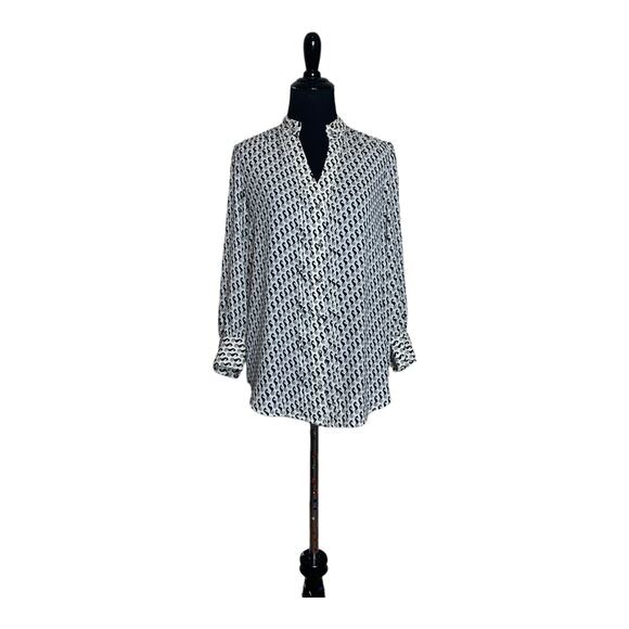 Moulinette Soeurs seahorse print button down blouse size 2 - Picture 12 of 13